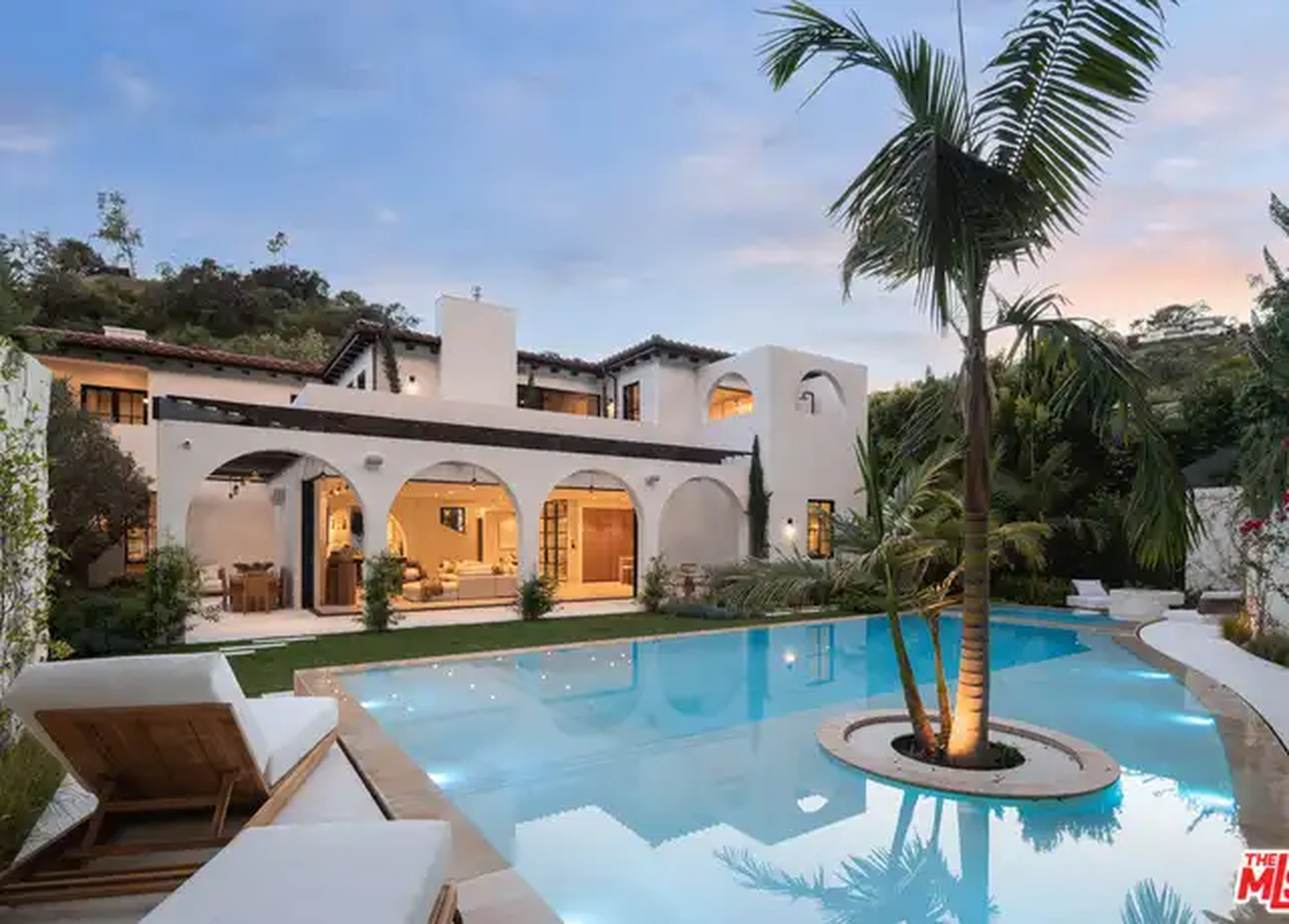 Beverly Hills luxury estate living room with ocean view